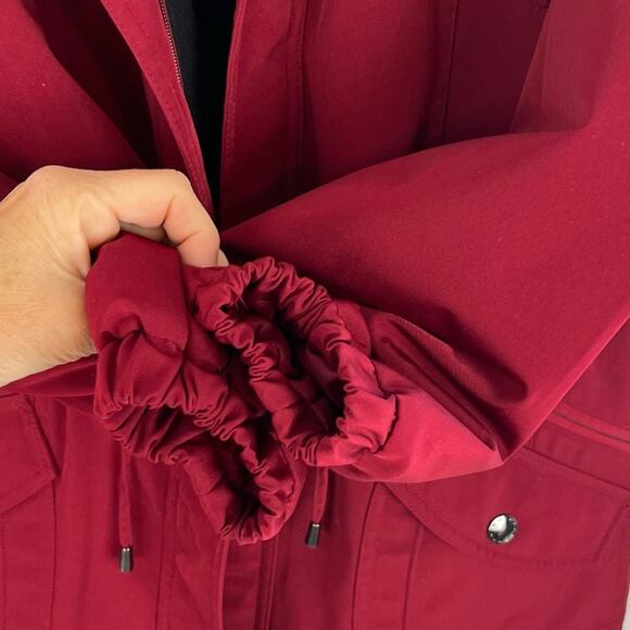 Giacca Women’s Coat Jacket Winter Hood Country Western Red Small Petite - Picture 4 of 11